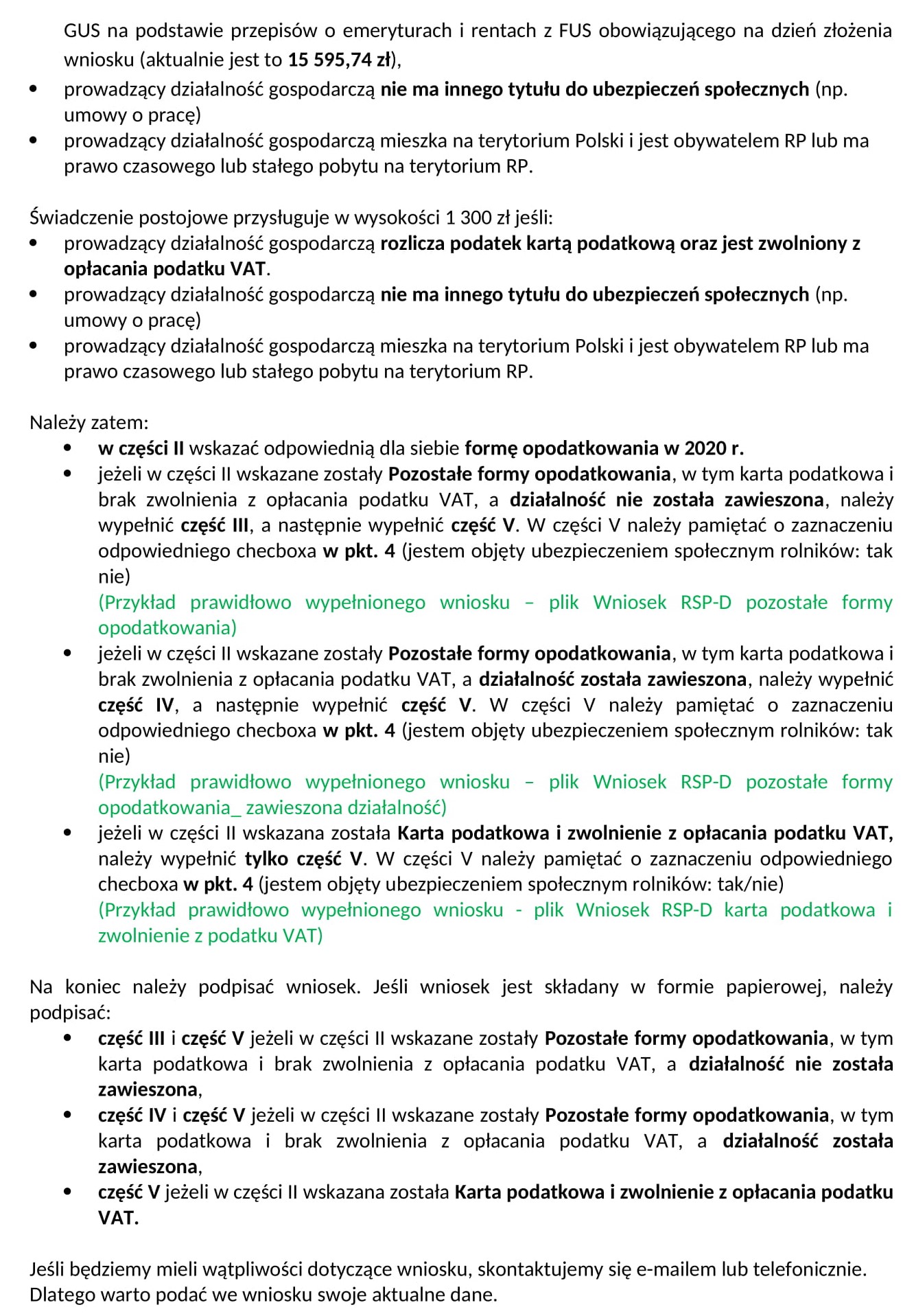 Jak poprawnie wypełnić wniosek o świadczenie postojowe dla działalności 1 2