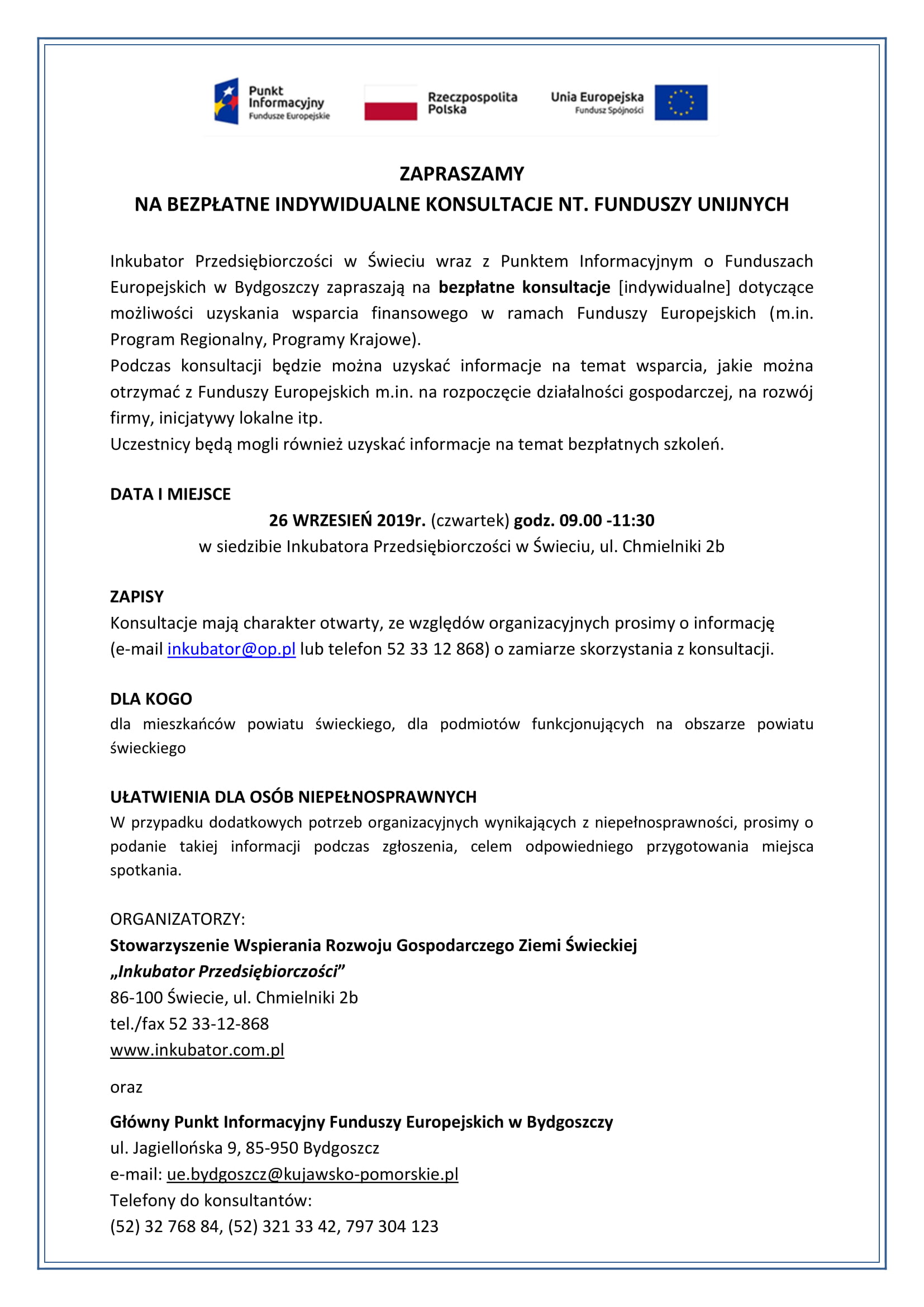 ZAPROSZENIE na dyżur UE 1