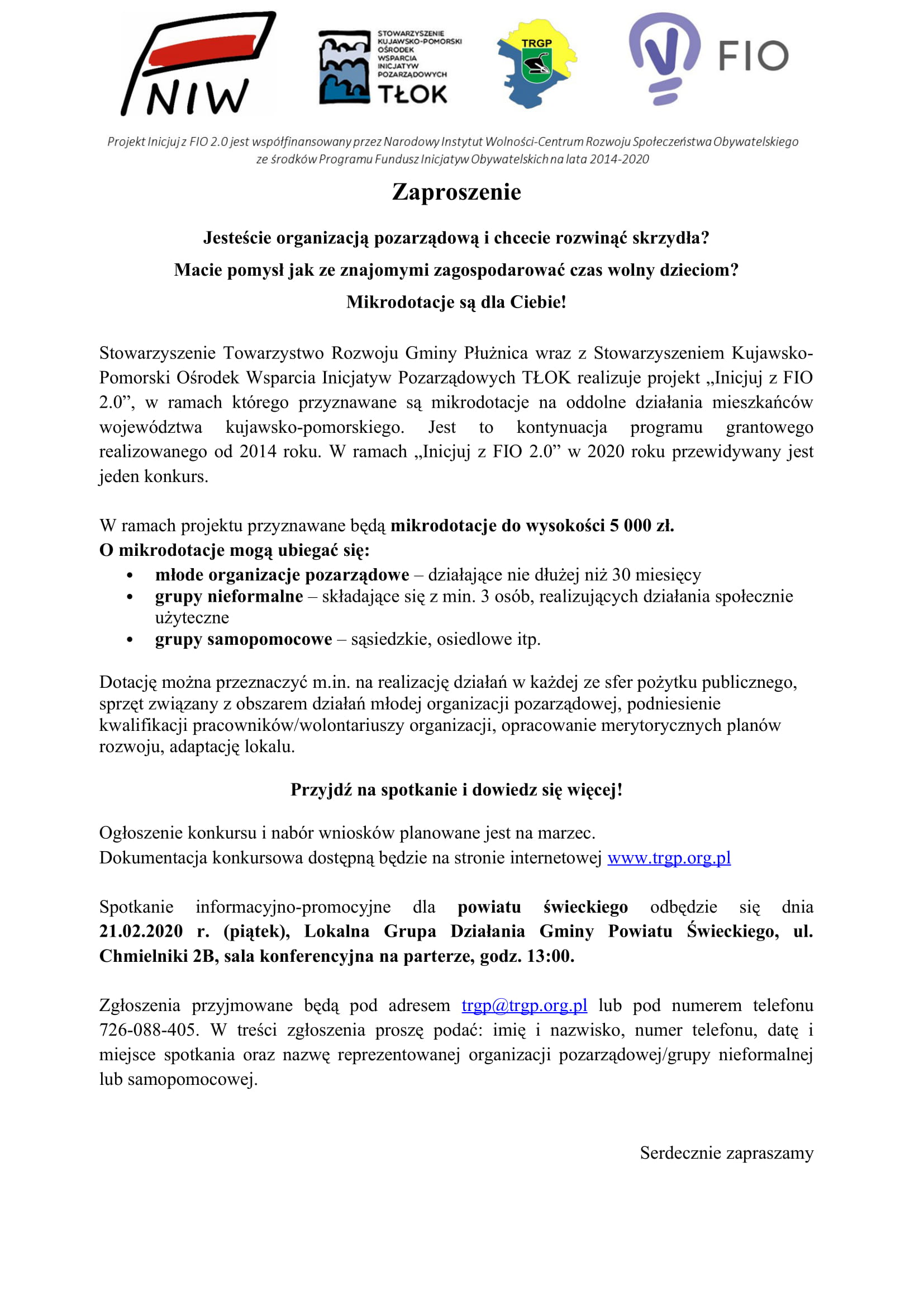 zaproszenie powiat świecki Inicjuj z FIO 2020 1